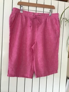 W. Lane Linen Shorts Pink, 12 Drawstring Casual/Walk . Pre Owned. - Picture 1 of 6