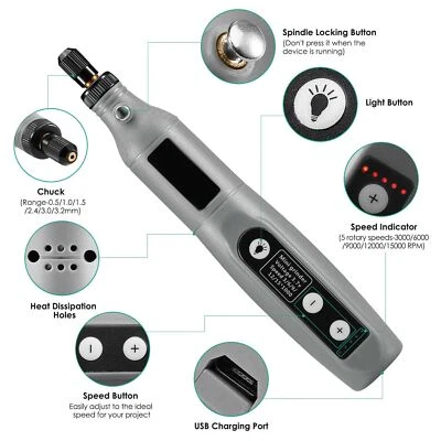 Accessories Set 5 Speed Cordless Electric Mini Grinder Rotary Tool Drill Kit - Image 1 of 4