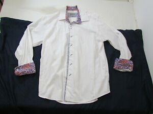 Kafe Style slim fit mens long sleeved dress shirt cuffed 60's floral pattern