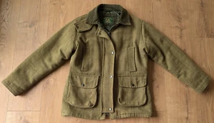GREENBELT Womens Tweed Wool Jacket UK 12 Olive Check Hunting Shooting Coat - Picture 1 of 18