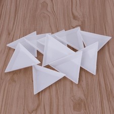10Pcs Art Rhinestones Beads Plastic Triangle Trays White