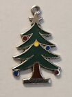 Sterling Silver &Enamel Christmas Tree Ornaments Charm Pendant VINTAGE!