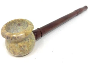 Tazón de piedra de pala de 6 pulgadas pipa para fumar ébano vástago vidrio mármol cuenco - Imagen 1 de 5