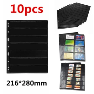 10 Sheets Stamp Stock Pages Album PVC Collection Stampspage Holders Double Sided - Picture 1 of 12