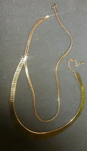 GOLDTONE CHAIN NECKLACE LOT OF 2 - ONE MONET & WIDEST IS UNSIGNED - Picture 1 of 6