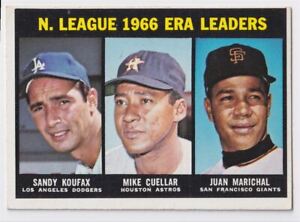 1967 Topps Sandy Koufax/Mike Cuellar/Juan Marichal Dodgers de Los Angeles/Houston