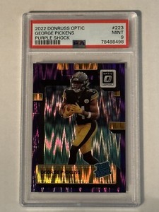 2022 Donruss Optic George Pickens #223 RC Purple Shock Rated Rookie PSA 9