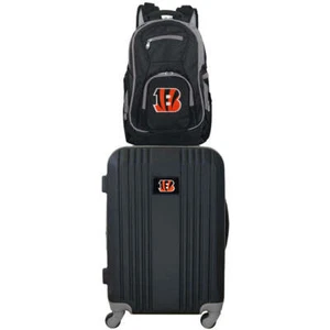 Cincinnati Bengals 2 Piece Premium Colored Trim Backpack and Luggage Set - Picture 1 of 8