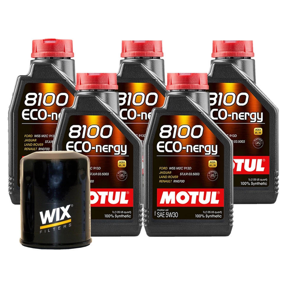 Kit de cambio de aceite de motor filtro Wix 5L Motul 8100 ECO-NERGY 5W30 para Mazda MX-6 626 Foto 1 de 1