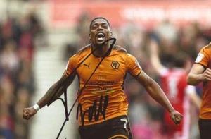 WOLVES: IVAN CAVALEIRO SIGNED 6x4 ACTION PHOTO+COA *2017/2018 CHAMPIONS* - Picture 1 of 1