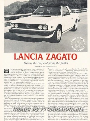 1979 Lancia Zagato  Road Test Original Car Review Print Article J747 Foto 1 de 3