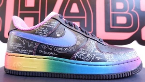 NEW Nike Air Force 1 Low Colette Busy P Size 8.5 Black Rainbow Blue 318985 041 - Picture 1 of 9