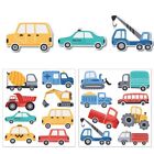 6 sheets Removable Wall Stickers Vinyl Truck Tractor Excavator Bus  Boys Bedroom