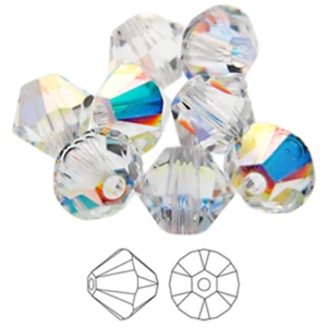 80pcs 3mm / 4mm-001AB Swarovski Elements # 5328 Xilion Crystal Bicone Beads - Imagen 1 de 3