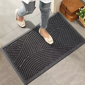 Sturdy Front Door Mat Absorbent Muddy Dirt Resist Welcome Mats Outdoor Indoor - Picture 1 of 12