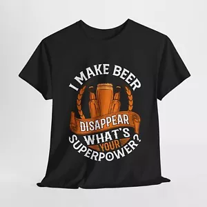 "Camiseta Cerveza Beber Cerveza Unisex Algodón Pesado ""Superpower"""" - Imagen 1 de 87