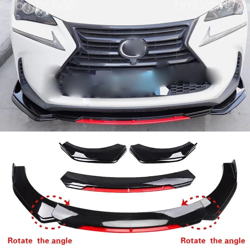 For Lexus RX350 RX350H RX450 Front Bumper Lip Spoiler Splitter Glossy Black Red Foto 1 de 4