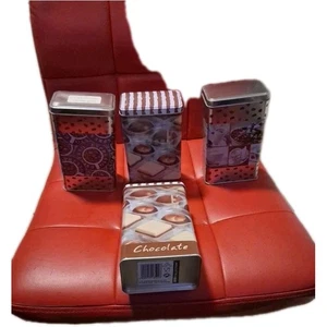 4 latas recipiente café té cacao vintage coleccionista 16,5 x 10 x 6,5 cm - Imagen 1 de 3