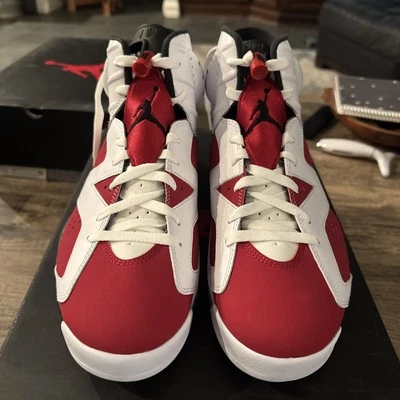 Air Jordan 6 Retro Carmine (2021) Blanco Rojo CT8529-106 Hombre Talla 11 DS Foto 1 de 4