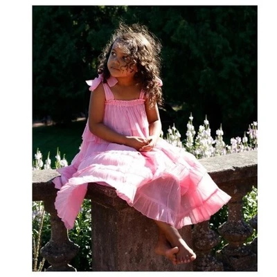 ISLEANDE Silk Indian Cotton Blend Kirsi Dress in Magnolia - Image 1 of 4