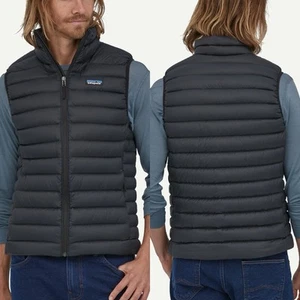 NWOT Patagonia Men's Down Sweater Vest Black Size Medium With Ebay Embroidery - Picture 1 of 12