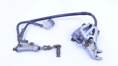 1990 Honda XR250R Rear Brake Caliper Master Cylinder & Brake Line Assembly OEM - Image 1 of 4