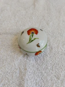 Vintage TIffany & Co Tiffany Garden Limoges Porcelain Round Trinket Box France - Picture 1 of 10