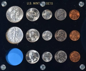 1947 P,D&S U.S. COINS CHOICE/GEM UNCIRCULATED SILVER MINT SET! GORGEOUS BU COINS - Picture 1 of 14