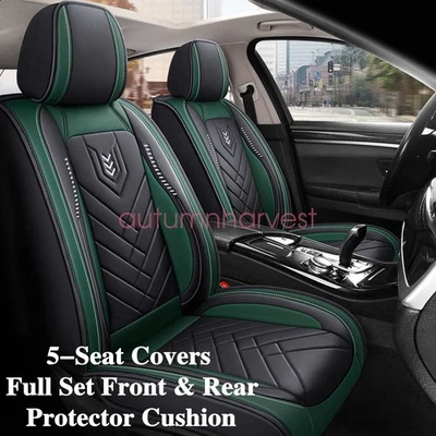 For Honda Accord Civic Pilot Passport Car Front & Rear 5-Seat Covers PU Leather - Image 1 of 4