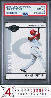 2008 TOPPS CO-SIGNERS #36 KEN GRIFFEY JR. REDS HOF PSA 10 - Image 1 of 3