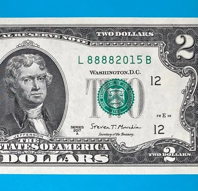 LUCKY Year 2015 (L 88882015 B) $2 Two Dollar Bill 2017A Series *UNC* - Image 1 of 4