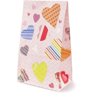 24x Valentines Day Gift Goodie Bags Cute Heart Pattern Heart for Wrapping 5x9x3" - Picture 1 of 7