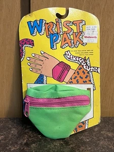 Vintage Wrist Pak Wrist Fanny Pack Woolworth 90s Pink Green NEW - Picture 1 of 4
