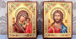 Orthodox Wedding Icons Christ and Virgin Mary Pair Hand-painted Ukraine 2025 - Picture 1 of 13