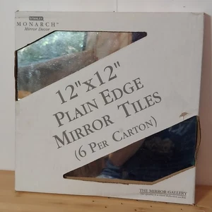 Stanley Monarch P1212-NT 12x12 Plain Edge Glass Mirror Tile Case Of 6 In Box NEW - Picture 1 of 4