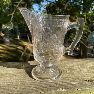 Antique 1880s EAPG Jewel (OMN) Diagonal Band Non-Flint glass Creamer McKee & Bro - Picture 1 of 12