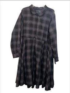Torrid Open Front Shirt Kimono Top Black Multi Color Plaid Duster Sz 3X - Picture 1 of 3