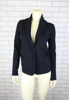 Chaqueta Blazer James Perse Estándar Negra Un Botón Terry Tejido Chal Mujer 2 M Foto 1 de 4