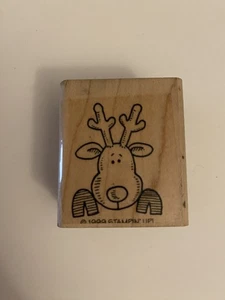 Stampin Up! 1999 Reindeer Wood Mounted Rubber Stamp RS77 - Picture 1 of 3