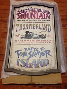Disney, Frontierland Attractions Wall Sign 30'' H x 21'' W - Walt Disney World - Picture 1 of 5
