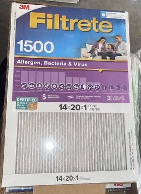 Filtrete 14x20x1 AC Furnace AirFilter MPR 1500 Healthy Living Ultra Allergen 4pk - Image 1 of 3