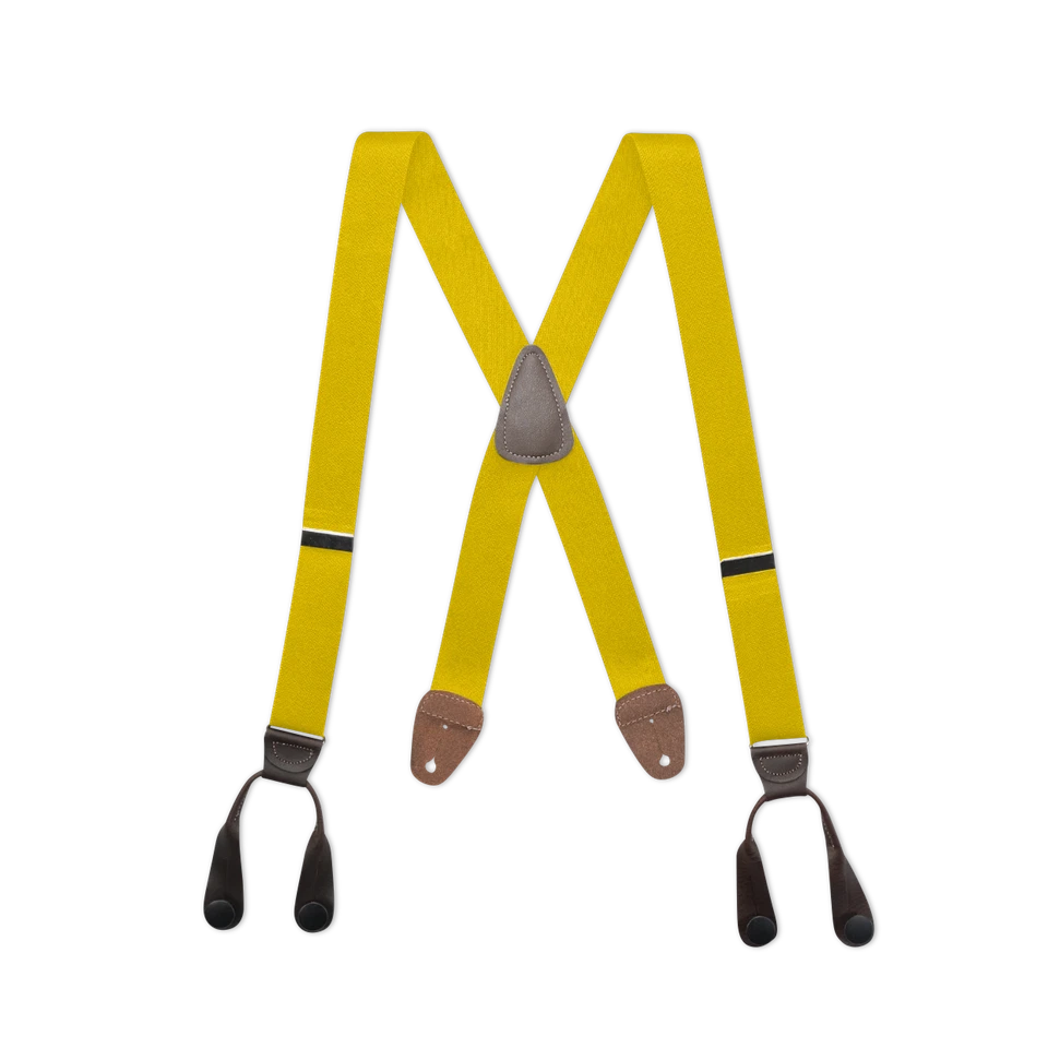 Tirantes con botones estilo X para hombre en 1 1/4" con cuero, hechos en EE. UU. Foto 1 de 4
