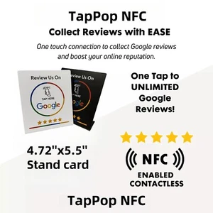 White Google Review NFC Contactless Review Generator Stander - Small Business - Picture 1 of 7