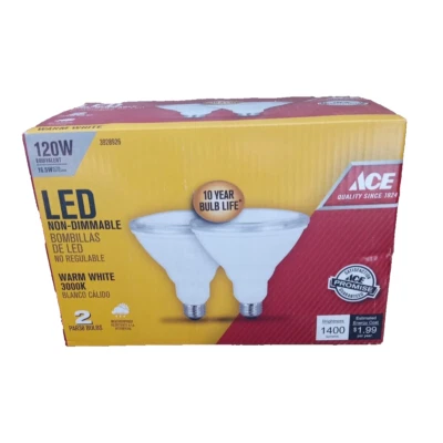 2 Pack LED 120 W Equivalent PAR 38 Non-Dimmable Flood Light - Image 1 of 4