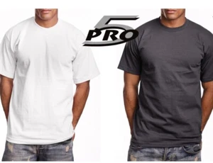 3 PACK Men's Pro5 Short Sleeve Plain T-Shirt Super Heavy Weight - S_3XLT - Picture 1 of 5