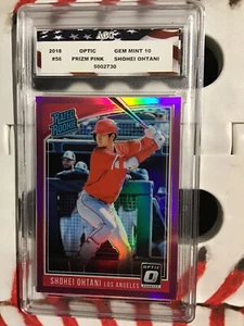 Shohei Ohtani 2018 Panini Donruss Optic Pink Prizm Rated Rookie Batting AGC 10 - Picture 1 of 2