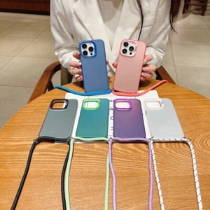 Für iPhone 15 14 Pro Max 13 12 11 Halsband Stoßfeste Handyhülle Schutzhülle Case - Picture 1 of 18