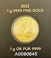 2022 1 Gram Gold Maple Leaf Coin 9999 from the Royal Canadian Mint