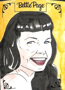 Bettie Page Dynamite 2019 Deluxe Ultra Premium Sketch Card Barry Renshaw a