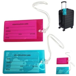 Pack of 4 Jelly Luggage Tags includes Label Strap for Name Address ID perfect fo - Picture 1 of 1